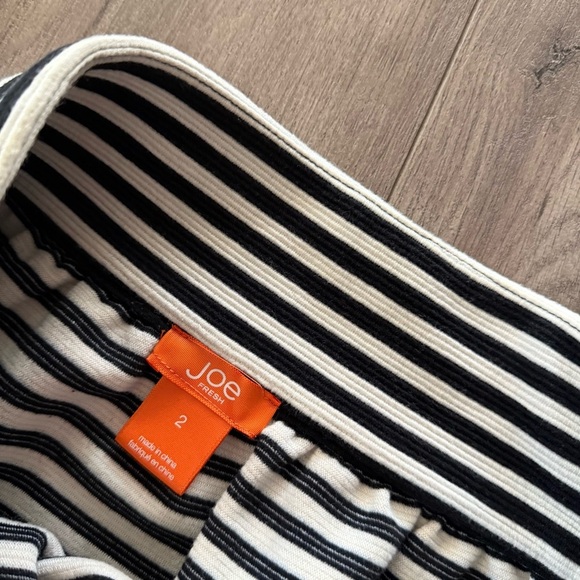 New Joe Fresh Black & White Striped High Waist Mini Skirt - Picture 3 of 5